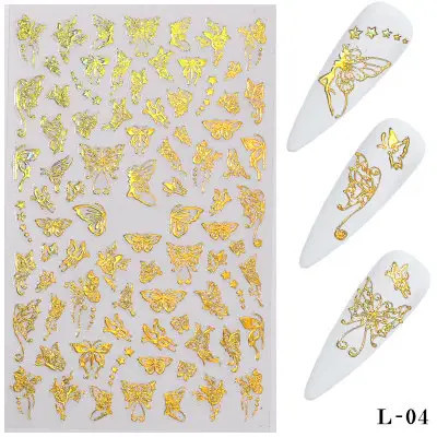 Sticker Butterfly Gold L04