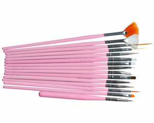 Set 15 pensule pentru unghii Pink
