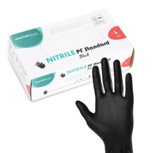 Cutie 100 manusi negre Nitril L