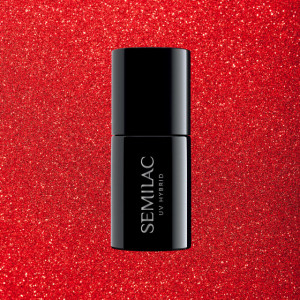 Oja Semipermanenta Semilac 346 Chic Red Glitter 7ml