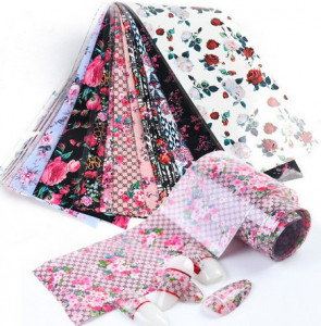 Set 10 folii de transfer Flowers