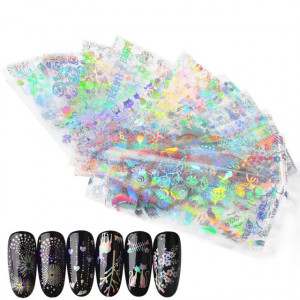 Set 10 folii de transfer Holograma Mix