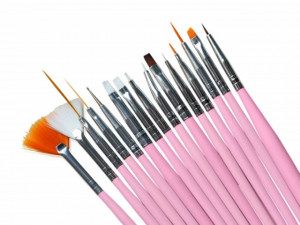 Set 15 pensule pentru unghii Pink