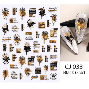 Sticker Metallic Floral CJ033