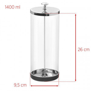 Recipient din sticla pentru dezinfectarea instrumentelor 1.4L
