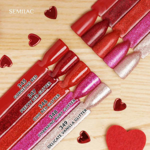 Semilac 347 Pretty Red Glitter 7ml