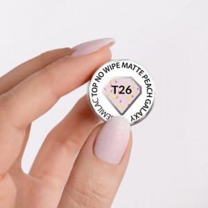 Semilac Top Coat No Wipe Matte Peach Galaxy T26 HEMA FREE 7ml