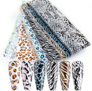 Set 10 folii de transfer Animal Mix