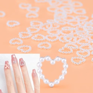Set inimi 3D Pastel Turquoise Beads