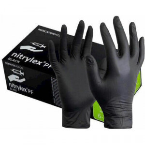 Cutie 100 manusi negre Nitril XS