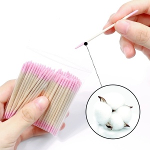 Set 100 mini aplicatoare de precizie Micro Pink