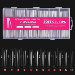 Set 240 tipsuri Soft Gel Tip XL Balerina