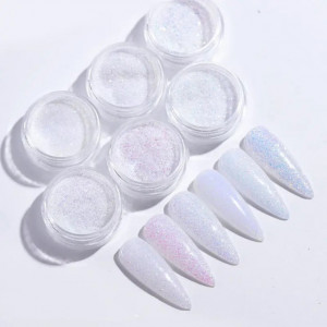 Set sclipici de unghii White 6buc