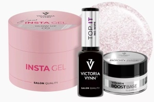 Pachet Victoria Vynn Insta Gel 09 Glow Up, Top IT, Boost Base Vitamin Clearell