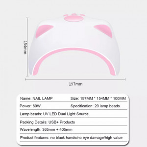 Lampa UV/LED Kitty 60W