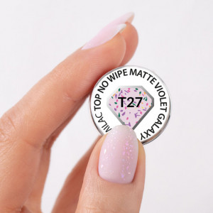 Semilac Top Coat No Wipe Matte Violet Galaxy T27 HEMA FREE 7ml