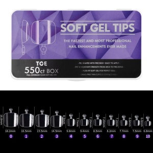 Set 550 de tipsuri Soft Gel Pedichiura