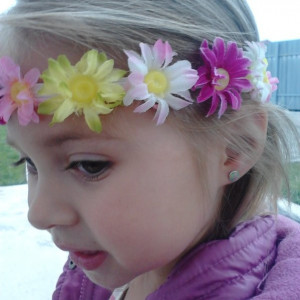Cercei copii - Rotunzi cu floricele - Img 2