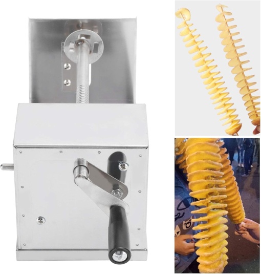 Aparat de tăiat cartofi spirală pe băț, din inox - Img 6