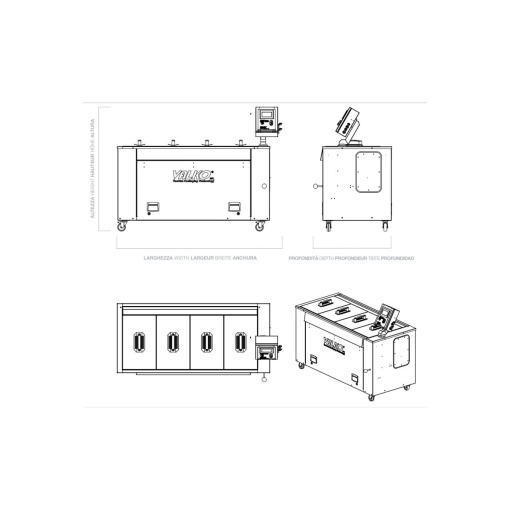 Aparat gătire lentă Sous vide IDROMAX250, ecran tactil, 250 litri, +90°C, 13kW, 400V, Valko - Img 4