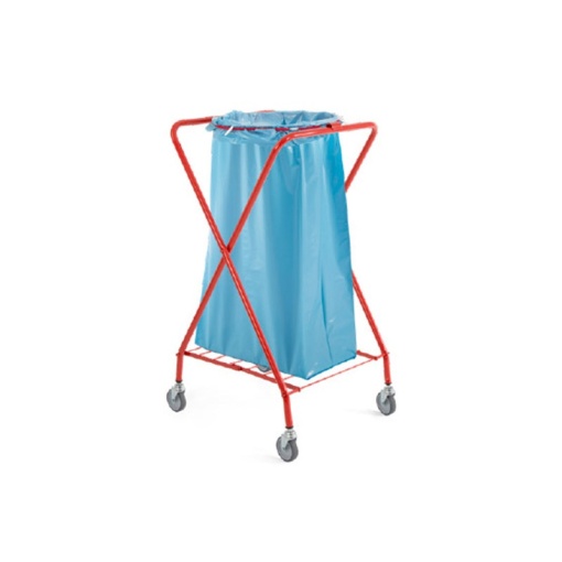 Coș de gunoi inox vopsit roșu în X cu sac atașabil, Forcar - Img 2