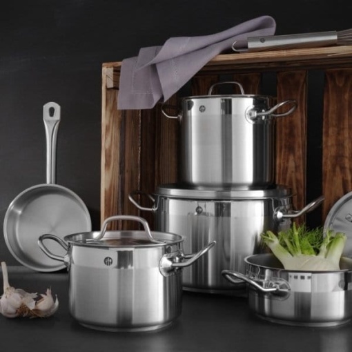 Cratiță cu capac 4,8 Litri, 24 cmx10,5 cm înălțime, inox, Hendi - Img 4