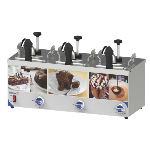 Distribuitor triplu de sosuri cu pompă și duză încălzită - Ideal pentru sos de brânză și alte sosuri calde - Img 2