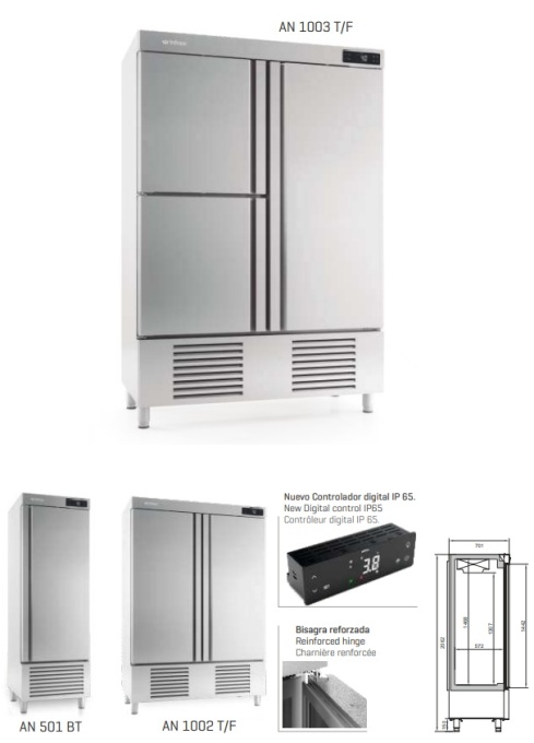 Dulap frigorific de inox cu 4 uși, 1110 litri, Infrico - Img 2