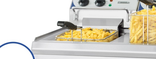 Friteuză electrică 2x10 L cu dulap neutru și robinet pentru scurgerea uleiului, profesională, fast-food, restaurant - Img 4