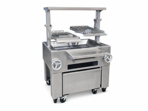 Grătar profesional Barbeque pentru Steak pe cărbuni, PIRA BBQ Combi Silver 110 - Img 7