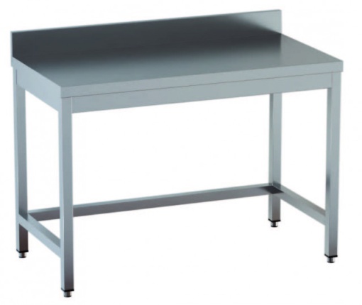 Masă de lucru inox cu rebord, 120 cm - Img 2