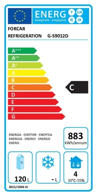 Masă frigorifică cu ușă și 2 sertare, Forcar - Img 3