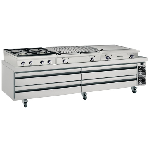 Masă rece, bază frigorifică pentru linia de gătit, 2464x666 mm Infrico - Img 5
