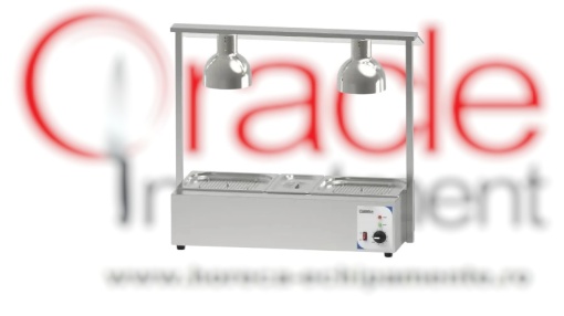 Stație dublă de menținut la cald cu Bain Marie și lampă cu infraroșu, Casselin - Img 3