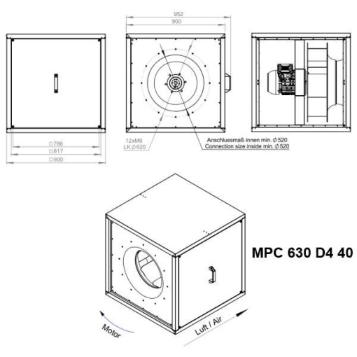 Ventilator de extracție, 17410 m3/h, Ruck MPC 630 D4 40 - Img 4