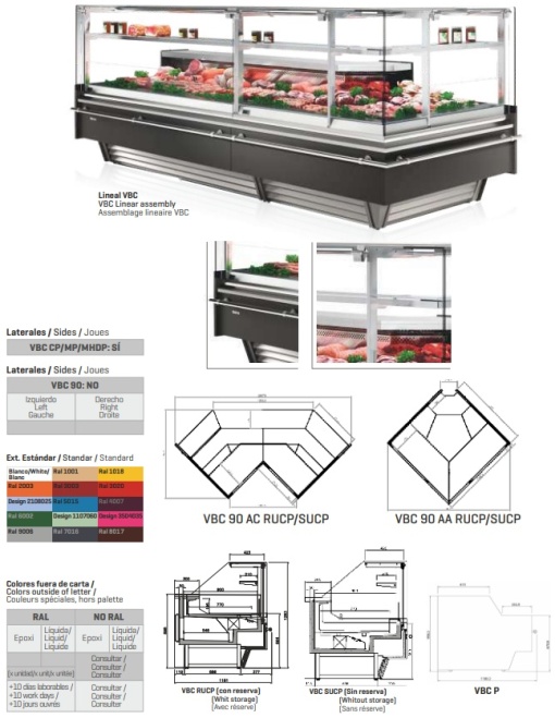Vitrină frigorifică modulară de expunere, fără depozitare 1470x1290 mm, incorporabilă, Infrico - Img 6
