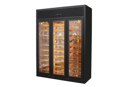 Vitrină frigorifică pentru vin, lemn negru 180x70x250 cm - Img 5