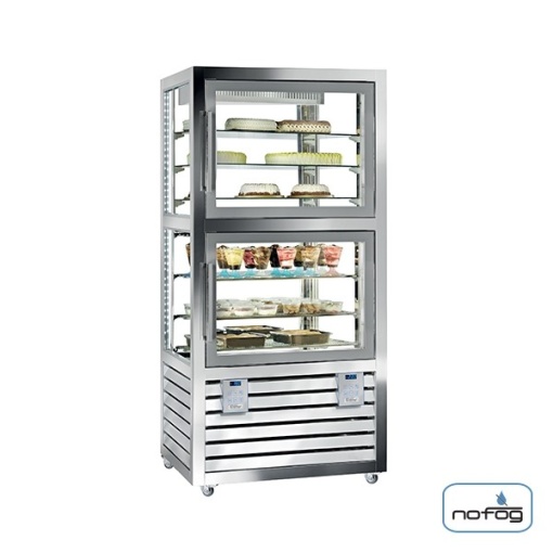 Vitrina frigorifica verticala dubla gelaterie-patiserie cu 2 usi, 230+260 L