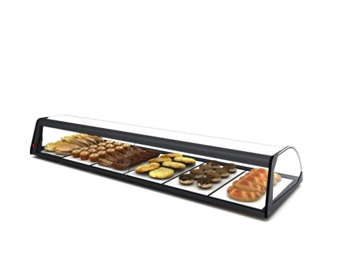 Vitrină neutră curbată iluminată LED, 840x380x170 mm, Sayl - Img 4