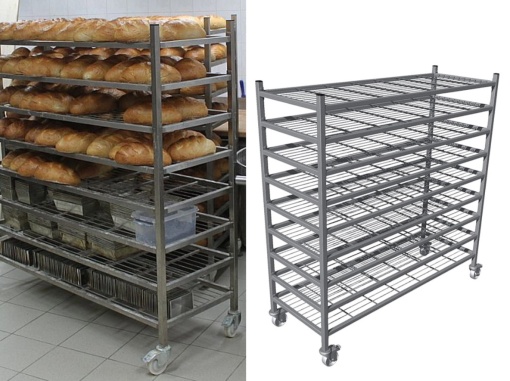 Cărucior răcire pentru brutărie, 1500x550x1800 mm - Img 4