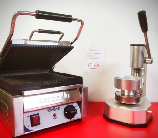 Contact grill Panini sandwich striat cu temporizator, Casselin - Img 4
