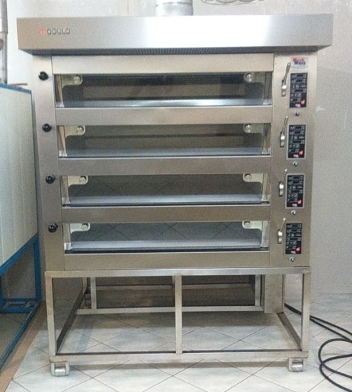 Cuptor electric pentru panificație cu 4 vetre, (8 tăvi 60x40/vatră), hotă și suport - Img 8