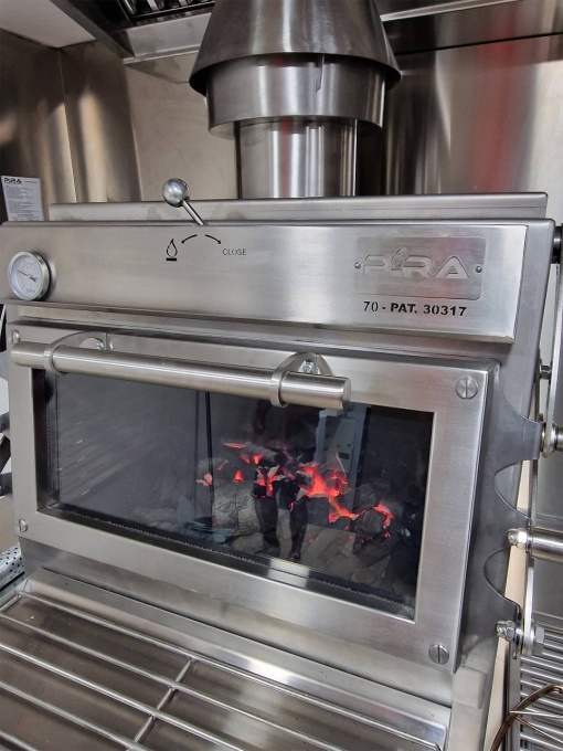 Cuptor pentru steak pe cărbuni, deschidere verticală, Pira 70 Silver ED - Img 4