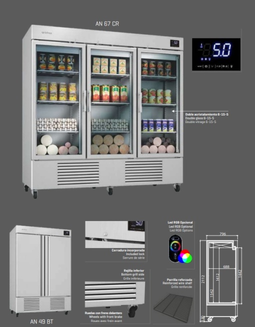 Dulap congelare de inox, 1350 litri, Infrico - Img 6
