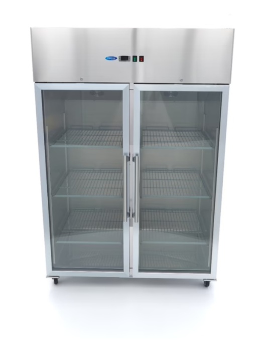 Dulap de congelare cu uși de sticlă, inox 1200 litri, cu roți, Maxima - Img 12