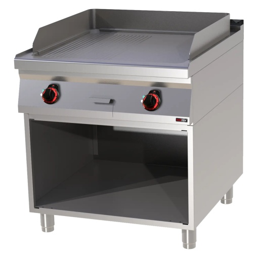 Fry top electric cu suprafata neteda/striata si suport deschis