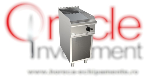 Fry top grill pe gaz cu suprafață netedă cromată, Casta