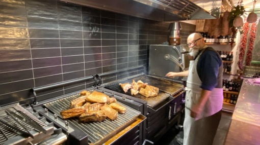 Grătar profesional Barbeque pentru Steak pe cărbuni, 800x820x930 mm - Img 11