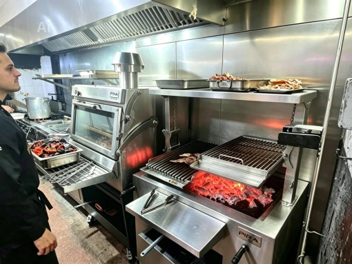 Grătar profesional Barbeque pentru Steak pe cărbuni, PIRA BBQ Combi Silver 110 - Img 4