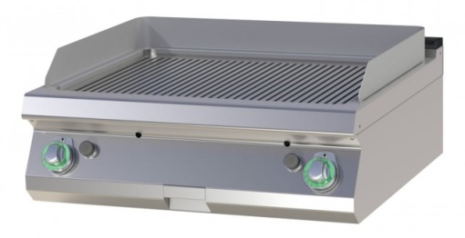Grill dublu CROMAT pe gaz cu placă striată, de banc - Img 2